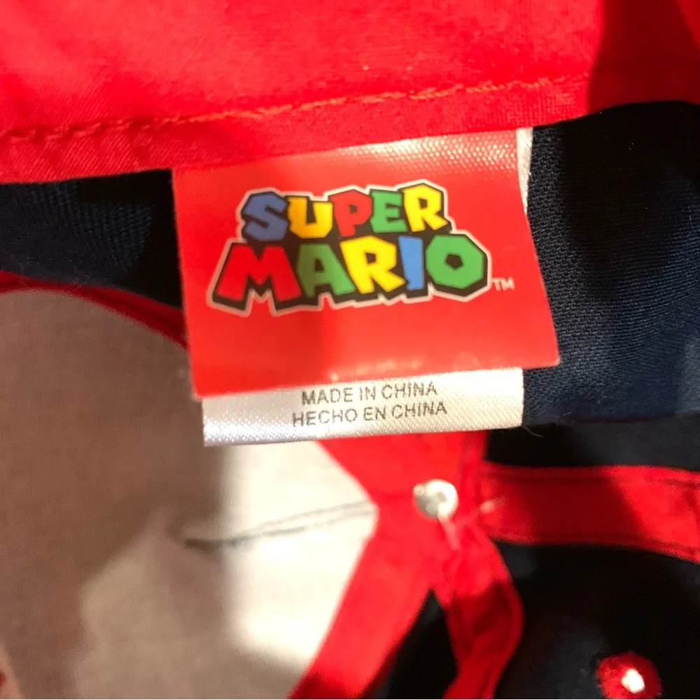 NINTENDO Cap Kids Super Mario Ballcap Embroidered Logo Novelty Youth Navy Red